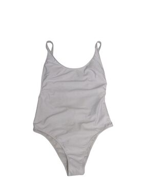 Pretty Garden Chic Classic Scoop One-Piece Swimsuit in White SZ S NWT